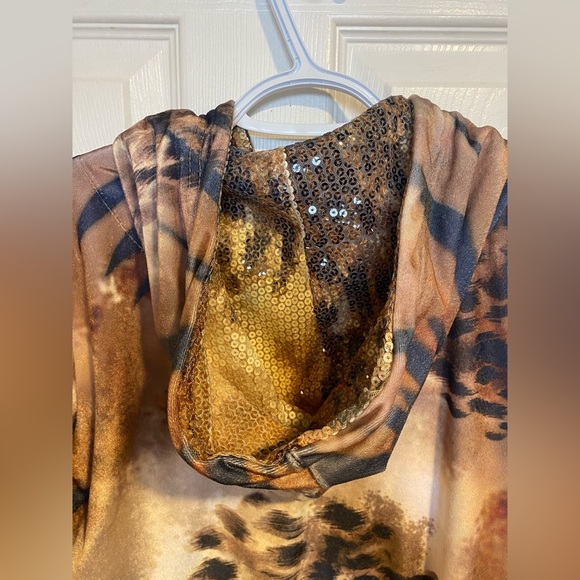 Y2K Kaktus Animal Print Velour Sequin Hoodie Size Small - Picture 10 of 10